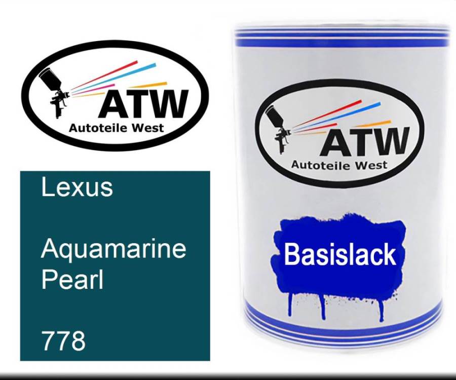 Lexus, Aquamarine Pearl, 778: 500ml Lackdose, von ATW Autoteile West.